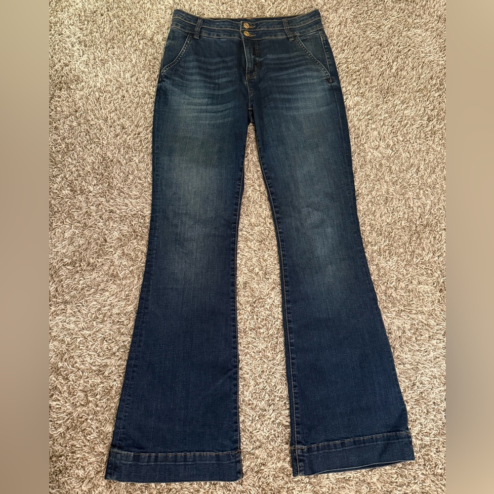 Kut from the Kloth Medium Blue Wide Leg Jeans - Picture 5 of 11